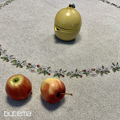 Okrogel tapiserijski prt ROCK BY THE FENCE