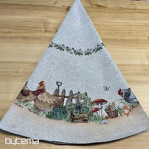 Okrogel tapiserijski prt ROCK BY THE FENCE