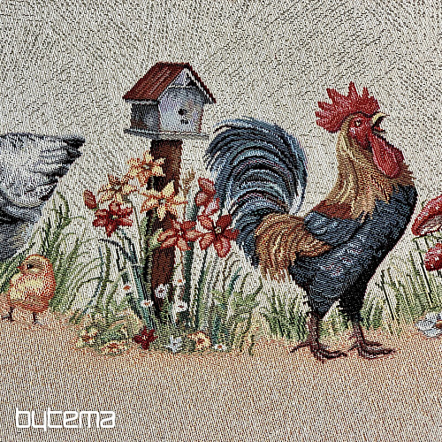 Okrogel tapiserijski prt ROCK BY THE FENCE