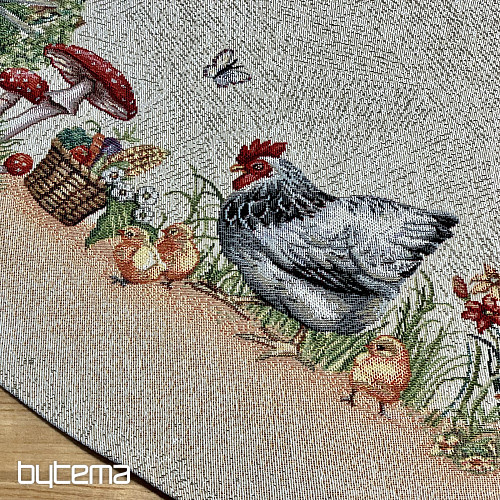 Okrogel tapiserijski prt ROCK BY THE FENCE