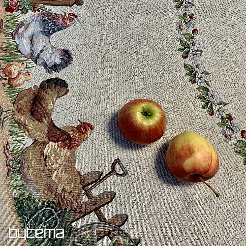 Okrogel tapiserijski prt ROCK BY THE FENCE