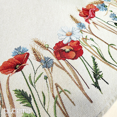 Okrogel tapiserijski prt DIVJE CVETJE