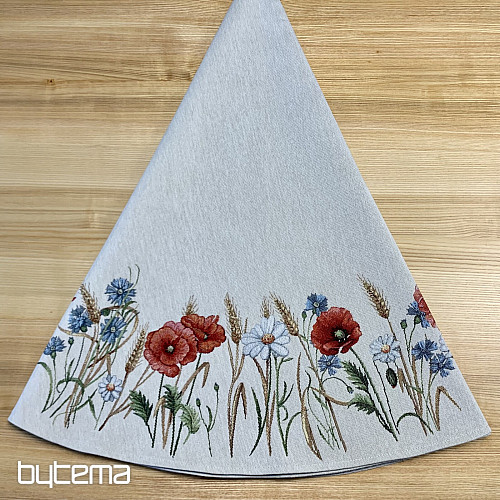 Okrogel tapiserijski prt DIVJE CVETJE