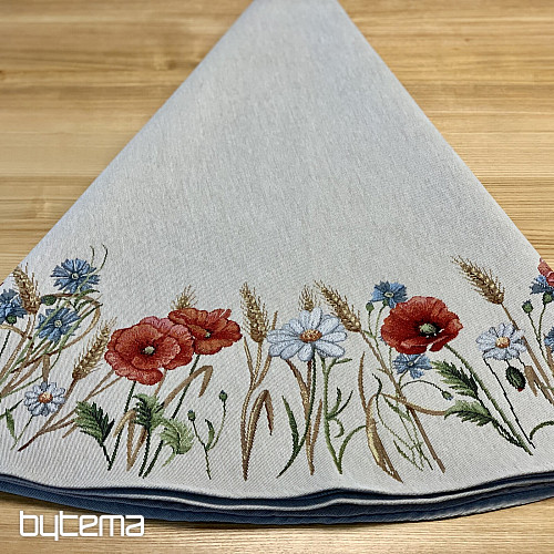 Okrogel tapiserijski prt DIVJE CVETJE