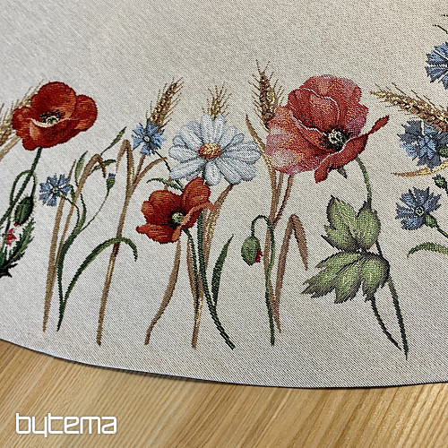 Okrogel tapiserijski prt DIVJE CVETJE