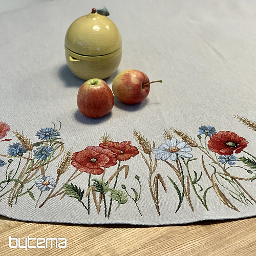Okrogel tapiserijski prt DIVJE CVETJE
