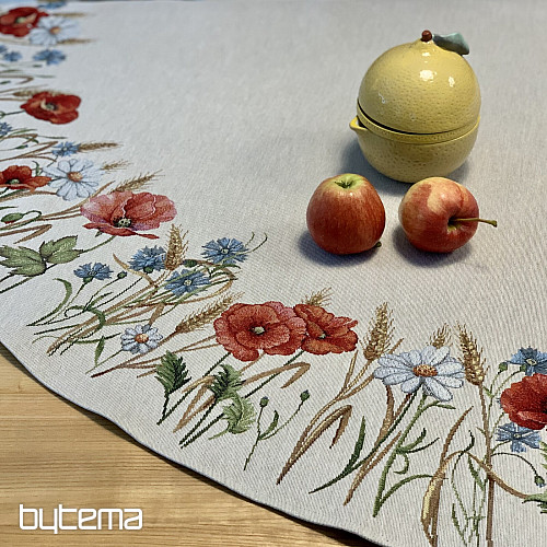 Okrogel tapiserijski prt DIVJE CVETJE