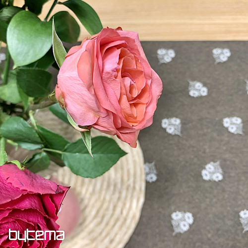 Žakard šal ALPSKO CVETLIČJE RJAVO