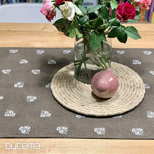 Žakard šal ALPSKO CVETLIČJE RJAVO