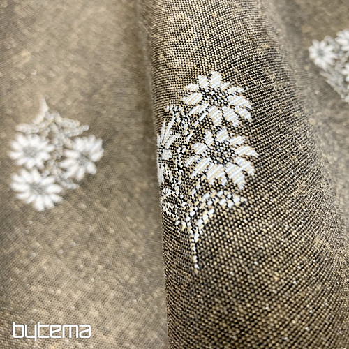 Žakard šal ALPSKO CVETLIČJE RJAVO