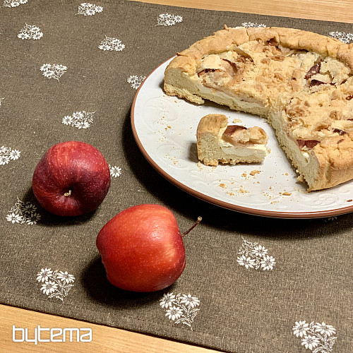 Žakard šal ALPSKO CVETLIČJE RJAVO