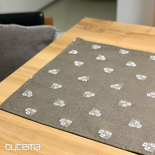 Žakard šal ALPSKO CVETLIČJE RJAVO