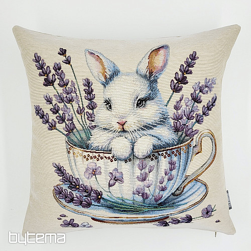 Tapiserijska prevleka za vzglavnik ZAJEC IZ PORCELANA