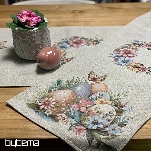 Velikonočni prt in šal JAJCA V TRAVI