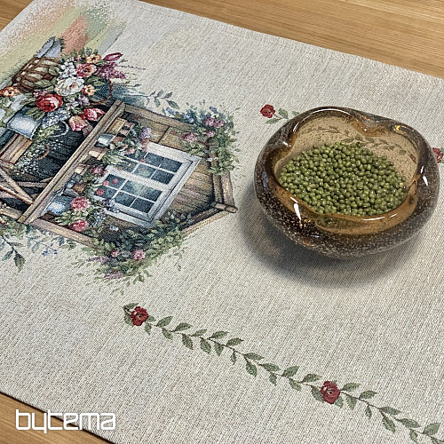 Tapiserijski prt in šal VRTNA HIŠA