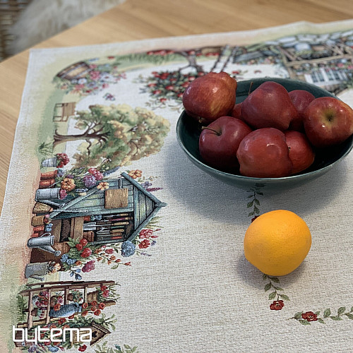 Tapiserijski prt in šal VRTNA HIŠA