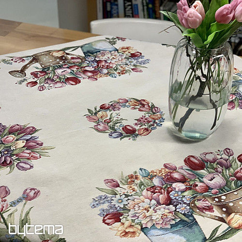 Tapiserijski prt in šal SPOMLADANSKI ŠOPEK