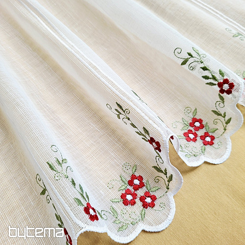 Vitražna zavesa RDEČE CVETJE