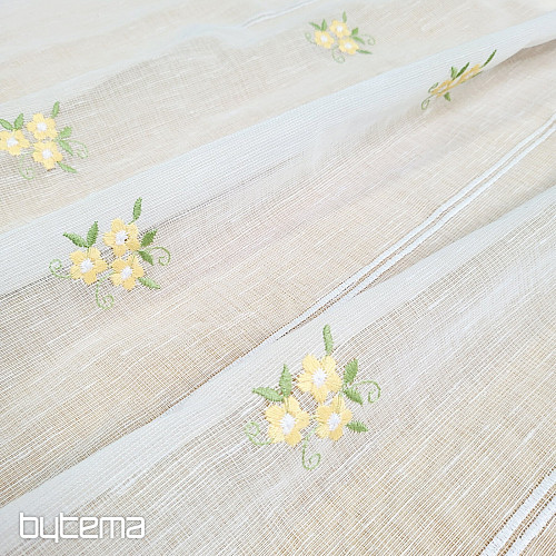 Vitražna zavesa RUMENI CVETOVI