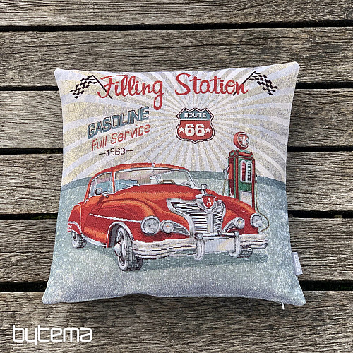 Tapiserijska prevleka za vzglavnik BENZINSKA ČRPALKA ROUTE 66