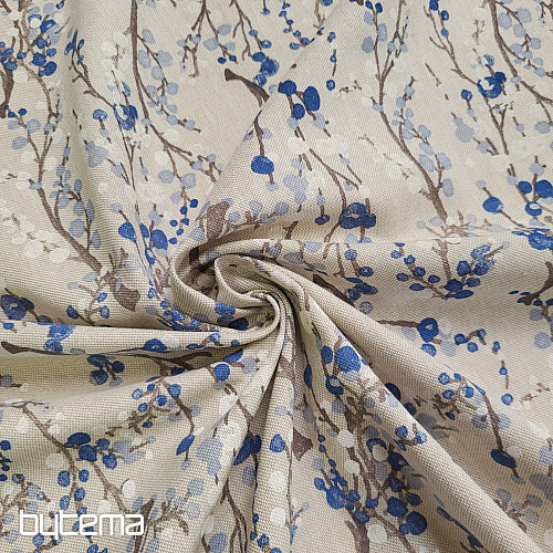 Dekorativna tkanina DREVESNI MEHURČKI MODRA