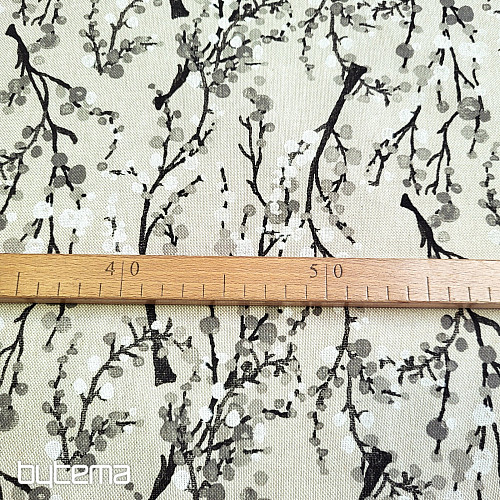 Dekorativna tkanina TREE BUBBLES SIVA