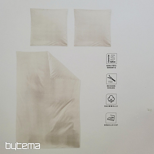 IRISETTE luksuzni bombažni saten BEŽ BELA KARO