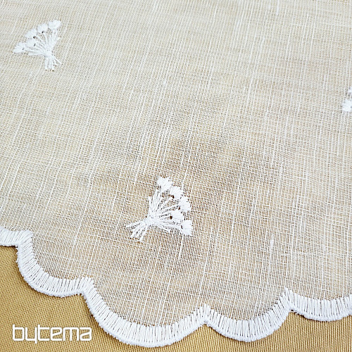 Vitražna zavesa TULIPANI MINI BELI