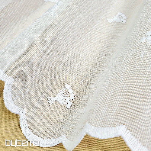 Vitražna zavesa TULIPANI MINI BELI