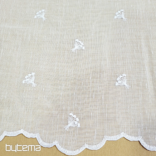 Vitražna zavesa TULIPANI MINI BELI