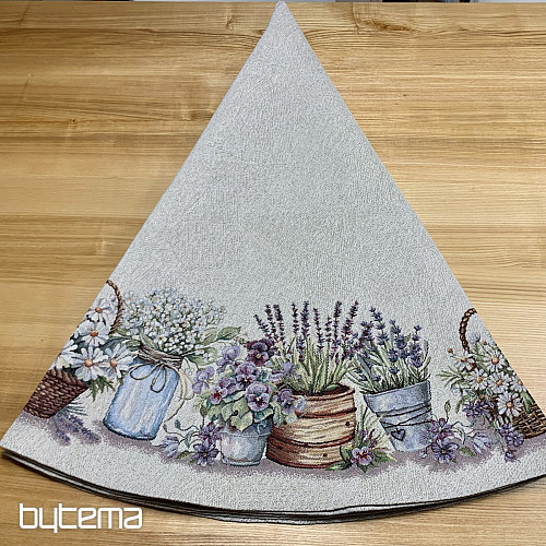 Okrogel tapiserijski prt LEPOTA V KOŠARICI