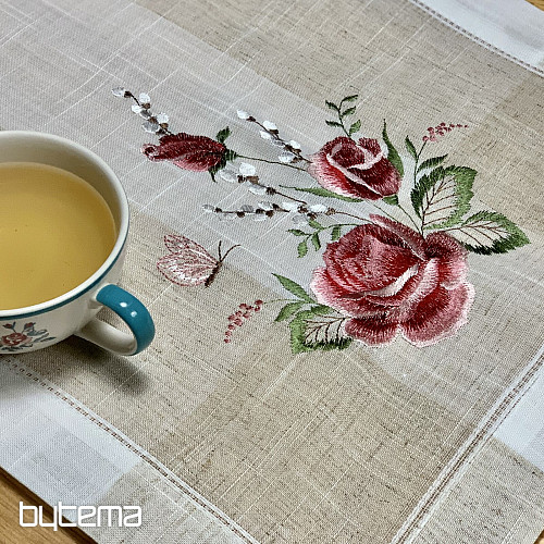 Vezen prt in šal Vrtnice in mucki