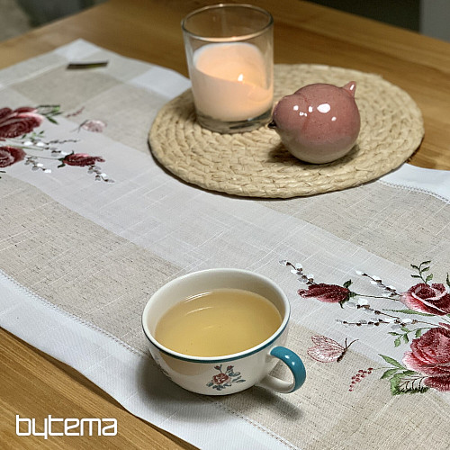 Vezen prt in šal Vrtnice in mucki