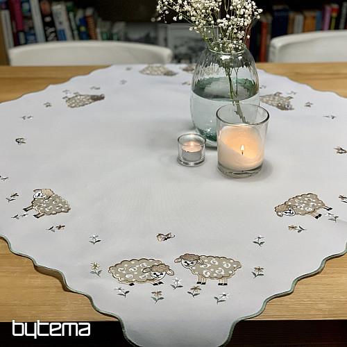 Vezen prt in šal VELIKONOČNA JAGNJETKA