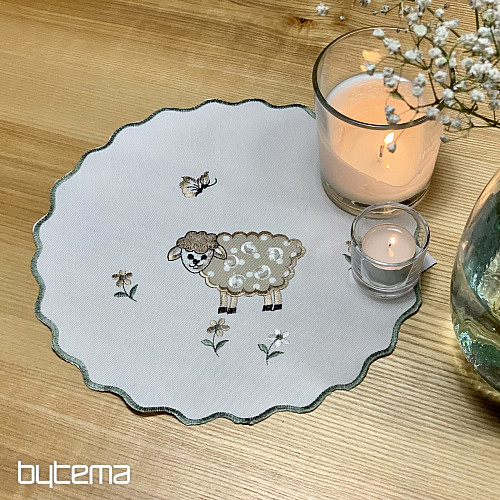 Vezen prt in šal VELIKONOČNA JAGNJETKA