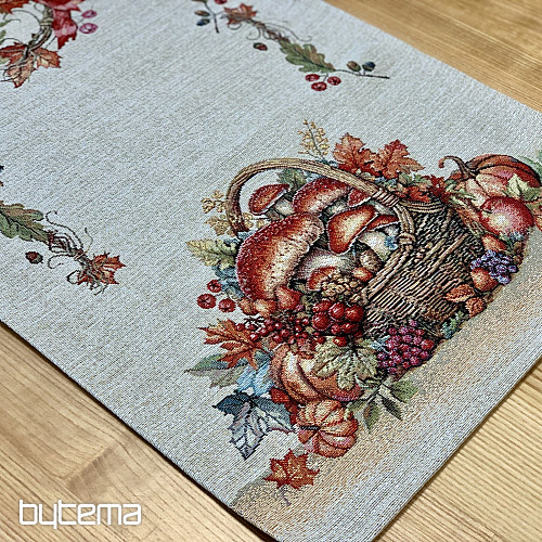 Tapiserijski prt in šal GOBE V VOZIČKU