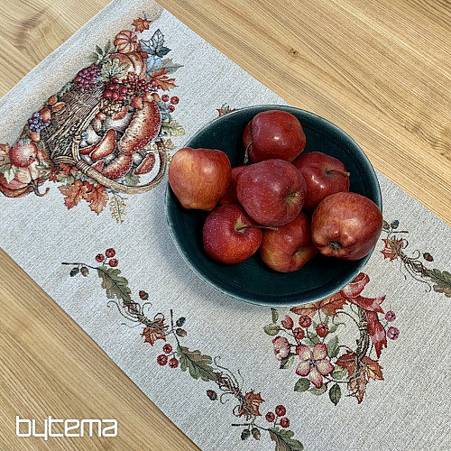 Tapiserijski prt in šal GOBE V VOZIČKU