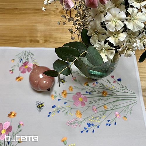 Vezen prt in šal Travnik in čebele