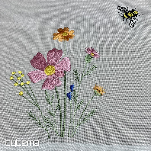 Vezen prt in šal Travnik in čebele