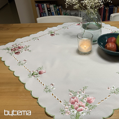 Vezen prt in šal ŠOPEK S TULIPANI