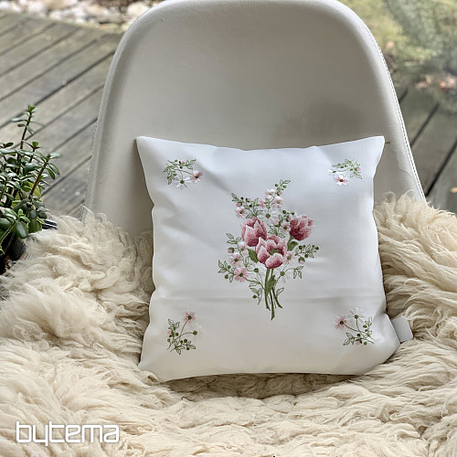 Vezena okrasna prevleka ŠOPEK S TULIPANI