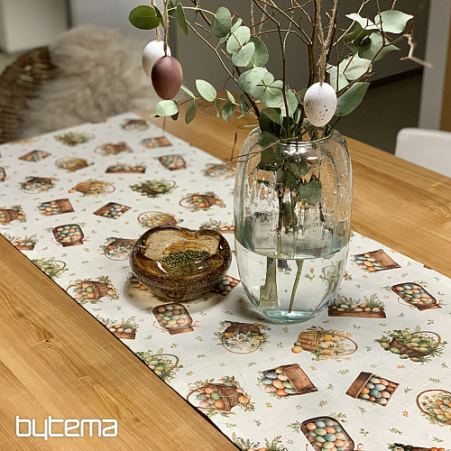 Velikonočni prt in šal PISANA JAJCA