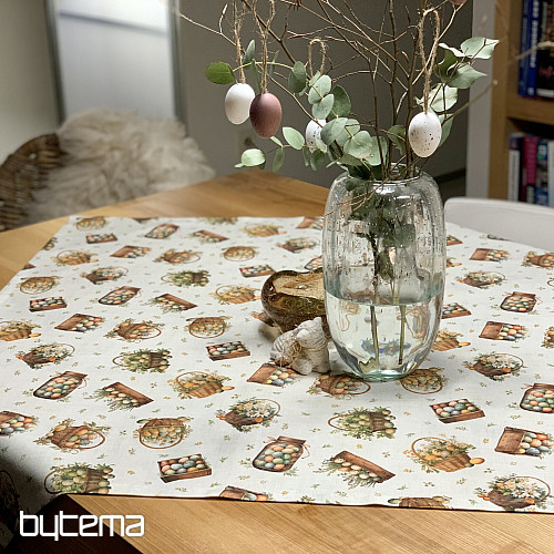 Velikonočni prt in šal PISANA JAJCA