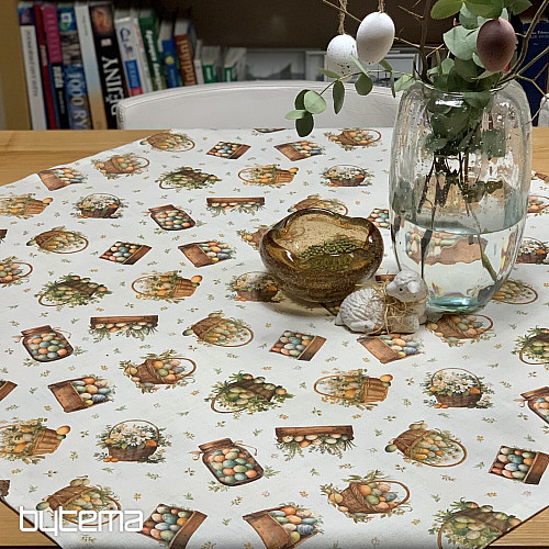 Velikonočni prt in šal PISANA JAJCA