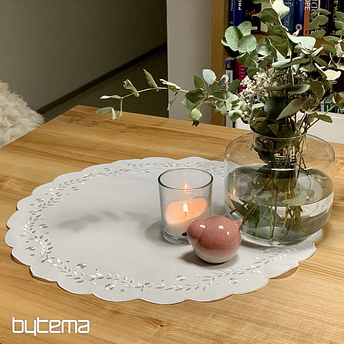 Prt in šal BELI CVETOVI vezen