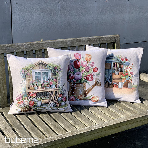 Tapiserijska prevleka za vzglavnik ZALIVALNIK POLN TULIPANOV