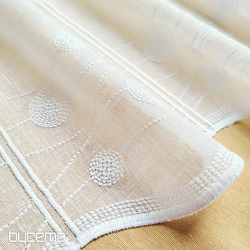 Zavesa za vitraž GERSTER 11857 kolesa bela