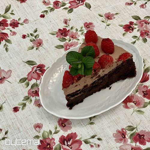 Prt in šal FLOWERS LINO rdeč