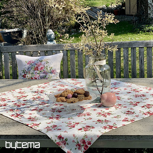 Prt in šal FLOWERS LINO rdeč