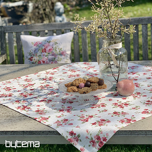 Prt in šal FLOWERS LINO rdeč